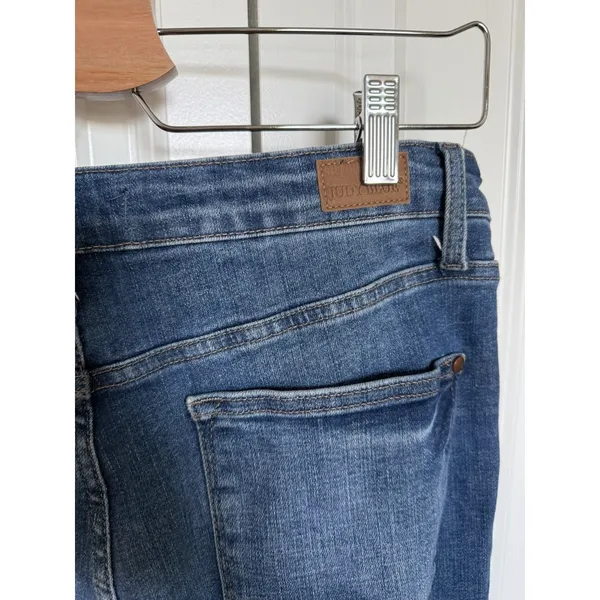 Judy Blue Jeans Women 13/31 Blue Denim Control Top Flare High Rise Stretch - Image 5