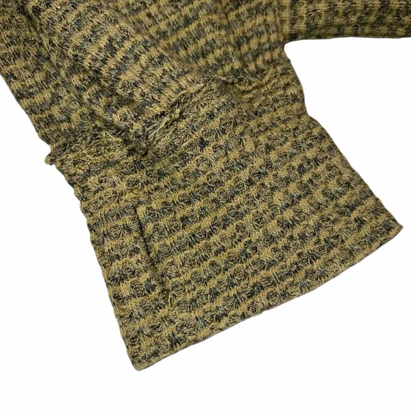 Free People Army Green Waffle Knit Cropped Mockneck BK Top Shirt size Large - Image 8