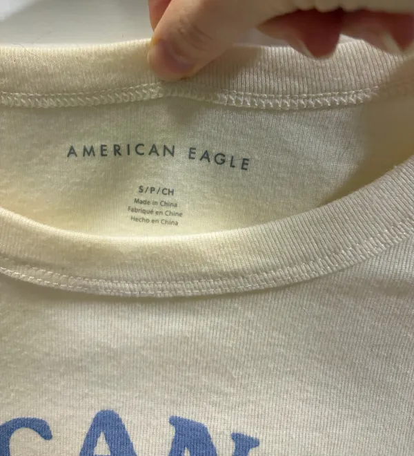 American Eagle Cream Baby Tee - Size S - NWOT - Image 3