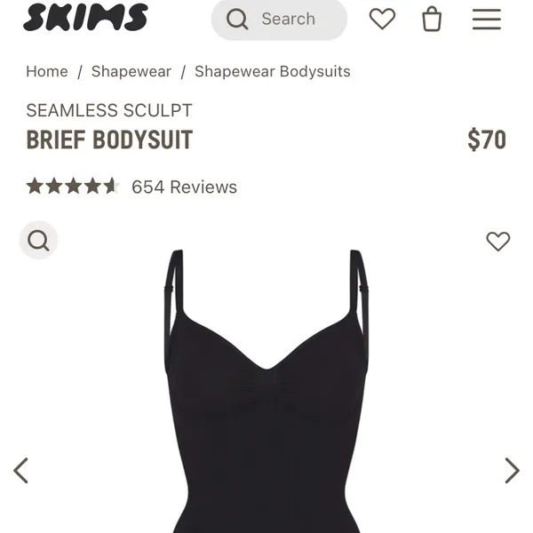 Skims Seamless Sculpt Brief Bodysuit Onyx Size XXS‎ - Image 8