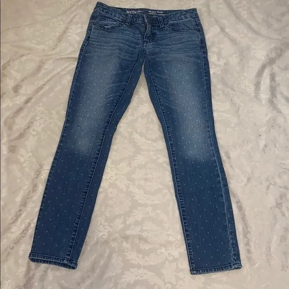 5/$30 🎈 Merona womens Polka dot skinny jeans size 2 - Image 3