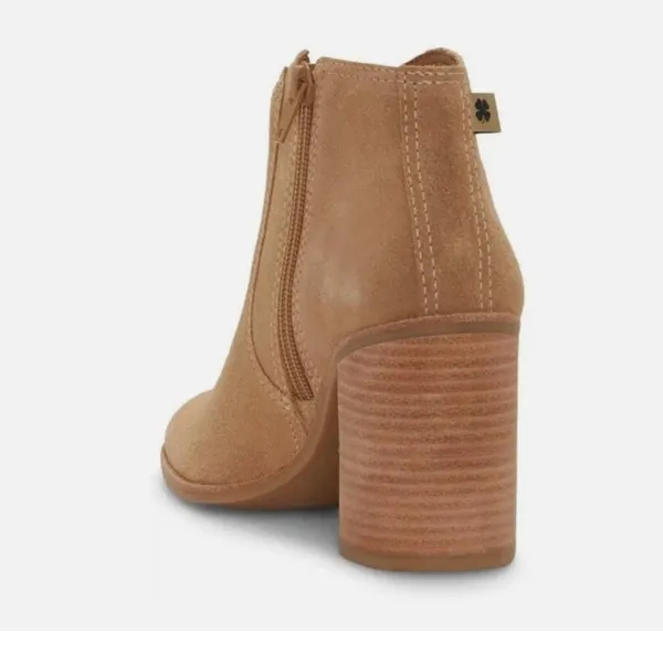 NEW $139 Lucky Brand Women's Pellyon Cortado Tan Suede Ankle Boots 9.5 Leather - Image 5