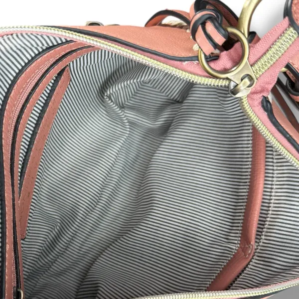 New Sondra Roberts Vegan Leather Tote‎ Shoulder Bag Top Handle Pink Whipstitch - Image 8