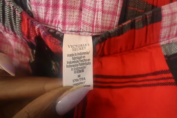 Victoria's Secret modal blend patchwork pj pajamas set in red and black size medium. - Image 10
