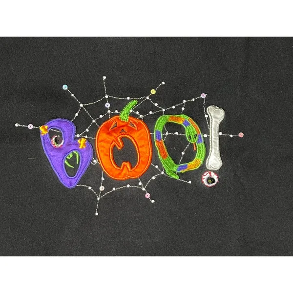 BCTC Apparel Halloween BOO! Black Long Sleeve T-shirt SMALL 4-6 Whimsical Casual - Image 2