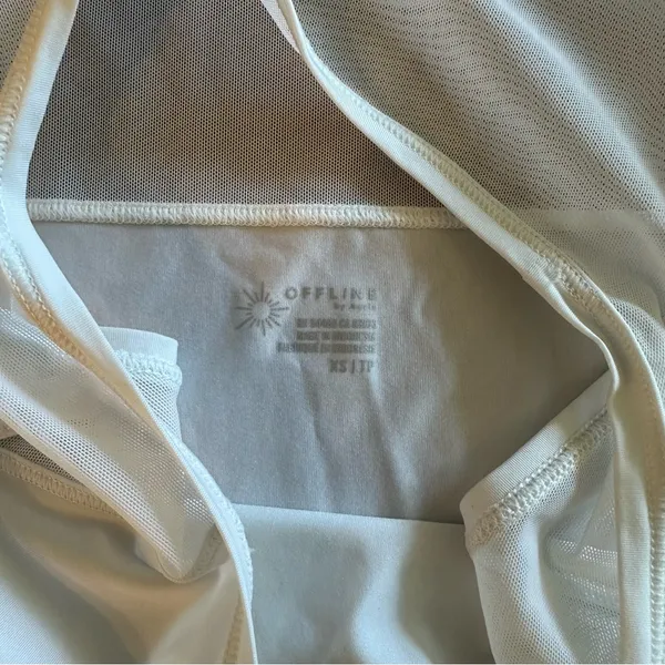 Offline by Aerie White Mesh Tank Top - Image 5