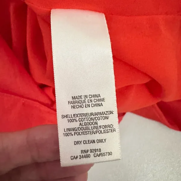 Juicy Couture Dress Off The Shoulder Poplin Ruffle Pockets Orange Party Flirty S - Image 4