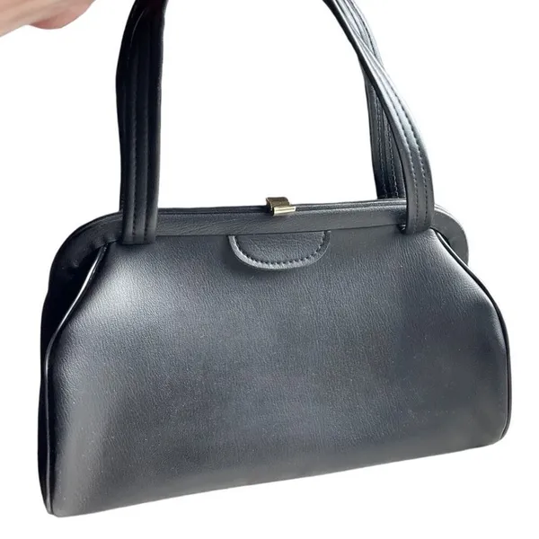 Black Aetna made in USA vintage faux leather satchel - Image 2