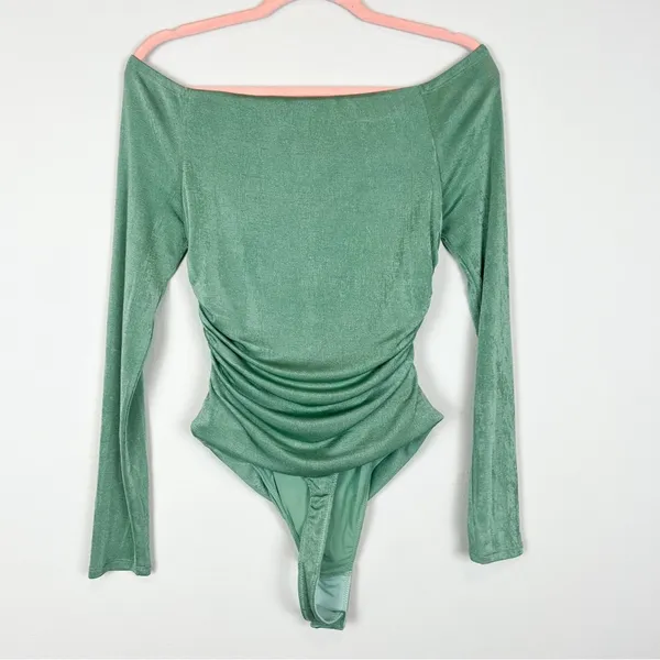 Not Yours To Keep‎ Marilla Bodysuit Long Sleeve Sage Green Revolve Size Medium - Image 7