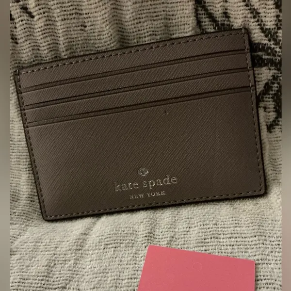 A Rare Vintage Greyish Beige Glitter Sparkling Kate Spade ID Wallet - Image 3