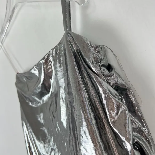 Mistress Rocks NWT Next Up Metallic Silver Mini Skirt Size XS NEW - Image 5