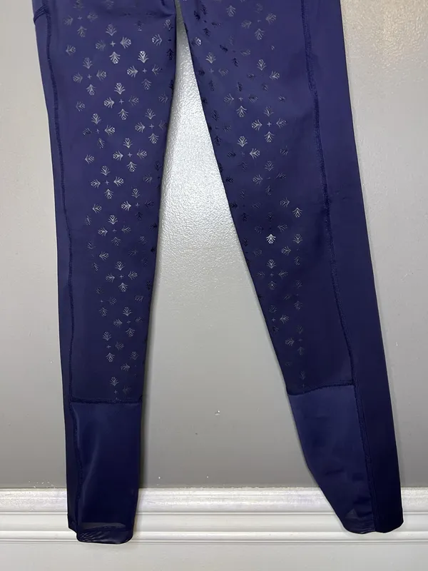 Aubrion Leggings Womens XS Blue Riding Leggings Silicone Grip Pockets Equestrian - Image 6