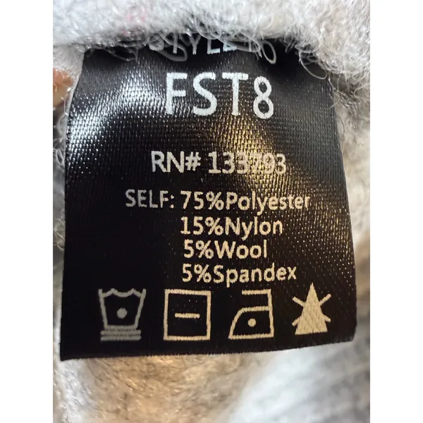POL Rainbow Confetti Oversized Stripe Knit Sweater Size L Gray Multicolor - Image 13