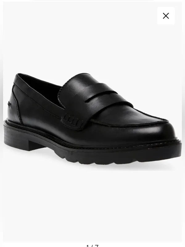 Anne Klein Emmylou Leather Loafer Chunky Sz 8.5 Classic Office Goth - Image 2