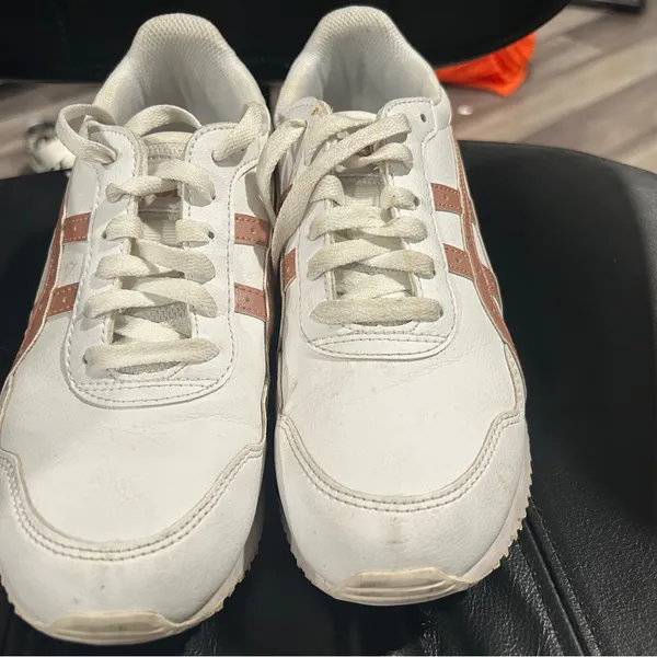 ASICS White and Pink Athletic Sneakers - Image 3
