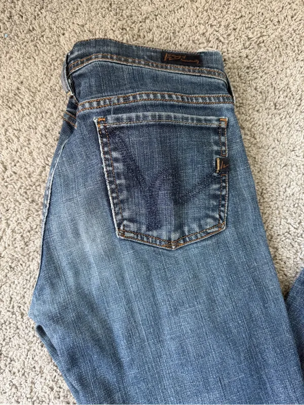 Citizens Of Humanity #142 Low Waist Straight Leg Jeans Size 28 Raw Hem - Image 2