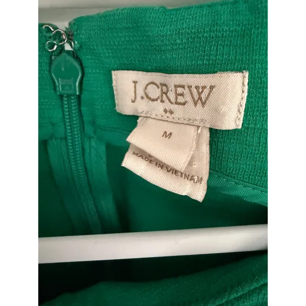 J.Crew Womens Kelly‎ Green Sleeveless Fit and Flare Textured Slub Knit Dress M - Image 3