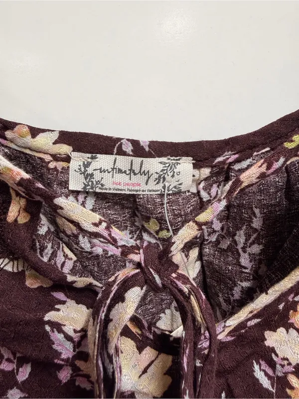 Free People Bodysuit Take It Away Brown Floral One Piece Bodysuit size large - Image 5