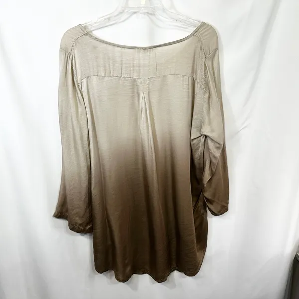 Prontomoda Giusy XL Top Ombre Silk Italy Quiet Luxury Old Money Dip Dye 1769‎ - Image 2