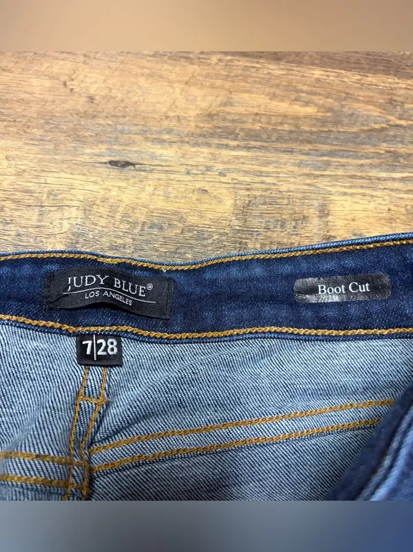 Judy Blue Mid Rise Bootcut Jeans Women’s 7/28 Stretch Dark Wash Blue - Image 3