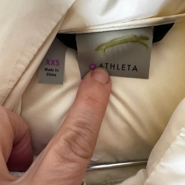 Athleta Puffer Jacket Beater Women’s XXS White‎ / Cream Sleeveless - Image 3