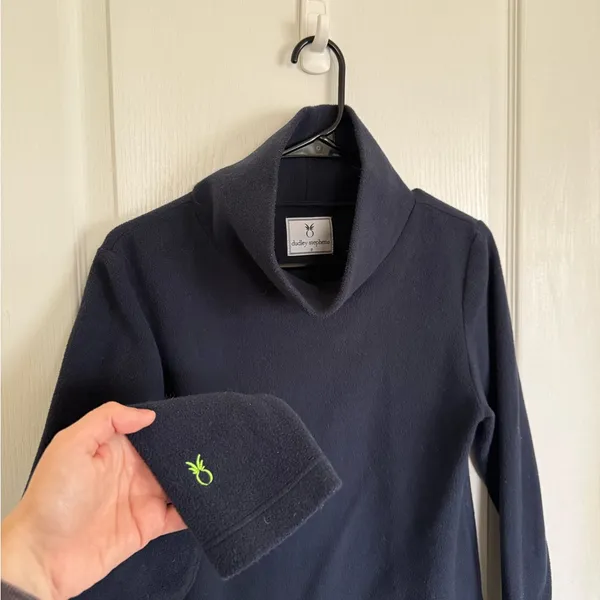 Dudley Stephens Cobble Hill Turtleneck Vello Fleece in Navy - Image 5