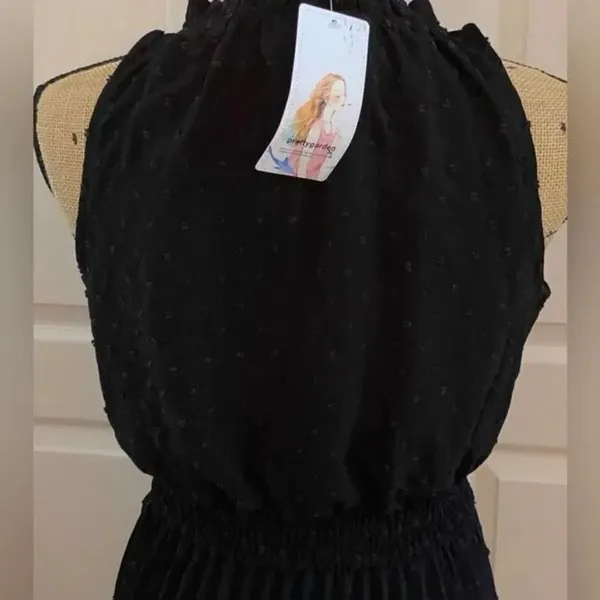 ✨Midi Casual Swiss Dot Ruffle Sleeveless Beach Sz Large Sun Dress✨ - Image 6