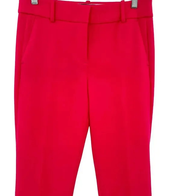 J. Crew Cameron Slim Cropped Pant in Four-Season Stretch Bright Rose Pink Size 4 - Image 4