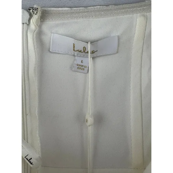 Women’s Lulus Large White Satin Sleeveless Formal Dress - Image 6