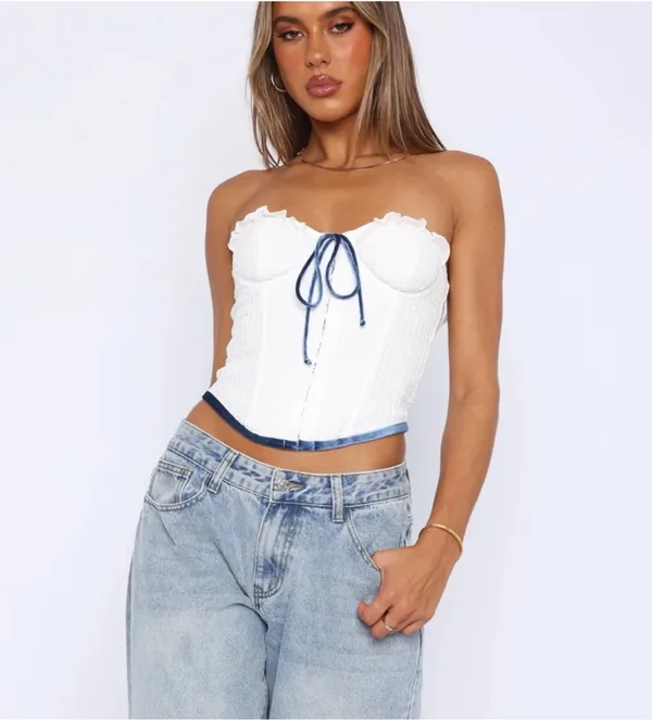 White fox corset top - Image 2