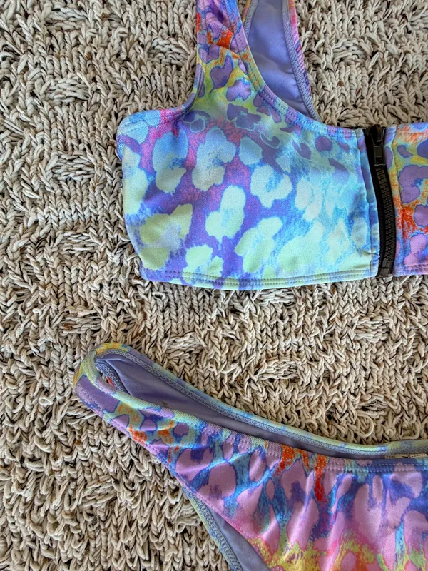 Forever 21 | Blue Rainbow Cheetah Print Bikini Set | L - Image 4