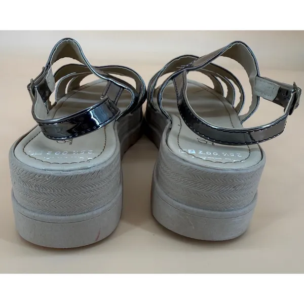 Lidias y Maria's Platform Sandals Women Size 10 Pewter Good Metallic Strappy - Image 5
