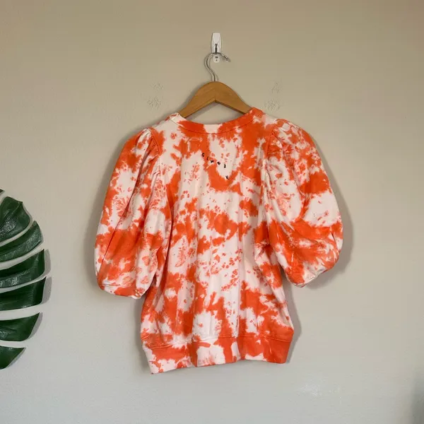 NWOT Clare V Tie Dye Puff Sleeve Sweatshirt - Image 10