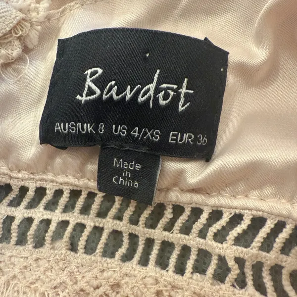 BARDOT Gemma Lace‎ Halter Dress in Light Champagne Pink XS - Image 5