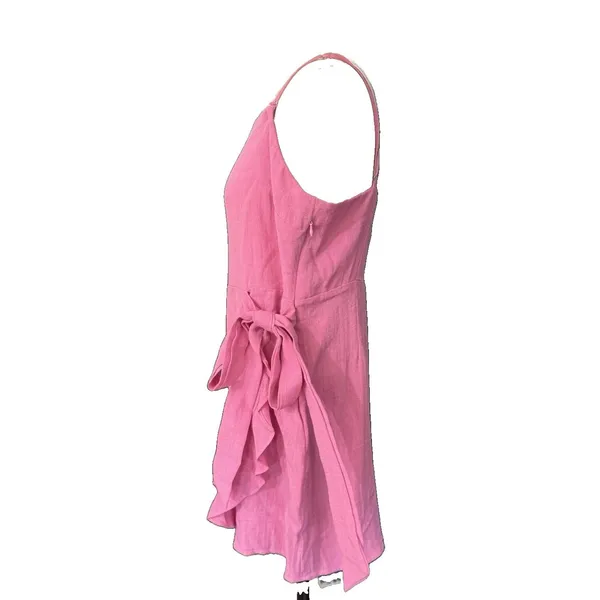 Cotton Candy LA Abbeline Bow Wrap Dress Pink Size L Womens Mini Party Cocktail⁠ - Image 4