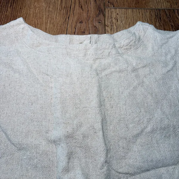 A New Day Womens XS Linen Button Back Sleeveless Crop Top Oatmeal Minimalist - Image 7