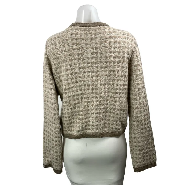 NEW Rag & Bone Robyn Beige Tweed Wool Mohair Long Sleeve Cardigan Sweater Top S - Image 3
