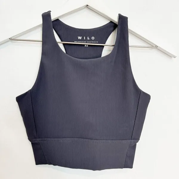 Wilo The Label Sports Bra Size XS Base Ribbed Longline Cutout Crop Top Capsule‎ - Image 3
