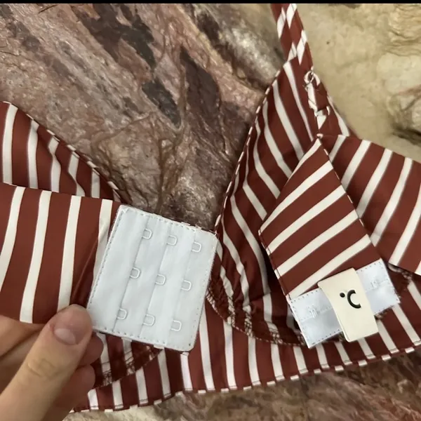 Commense Stripe Three Piece Shorts Set size small Brown - Image 5