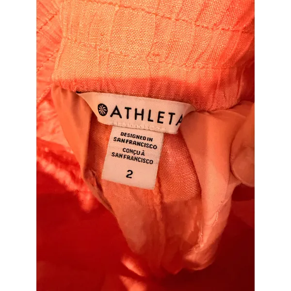 Athleta Cabo Linen Jogger Women Size 2 Coral Summer Casual‎ Pants 531704 - Image 5
