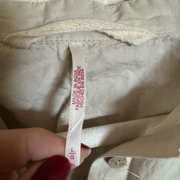 Free People Utility Belted‎ Coverall Jumpsuit Size Large Oversized Neutral - Image 3