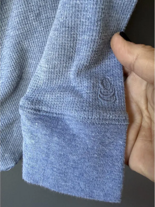 Cuddl Duds Thermals Light Blue Waffle Knit Long Sleeve Top Size S - Image 7
