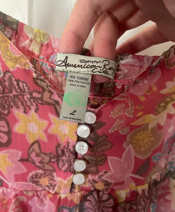 American Rag Retro Y2K Pink Floral Tunic - Image 2