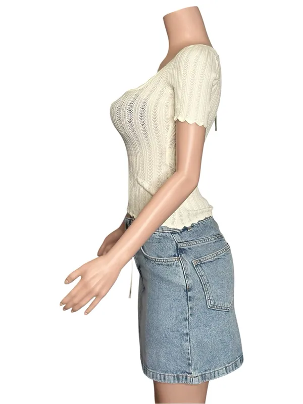 SÉZANE Marja Denim Mini Skirt, Vintage Blue, FR38/US6 - Image 5