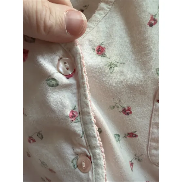 Oscar De La Renta Pajama Top Sz XL Pink Floral Cottage Core Top Only - Image 4