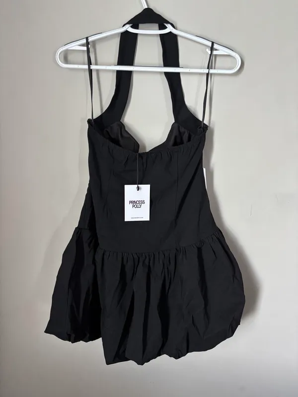 Princess Polly Gigli Bubble Hem Mini Dress Black Size 8 NWT - Image 6