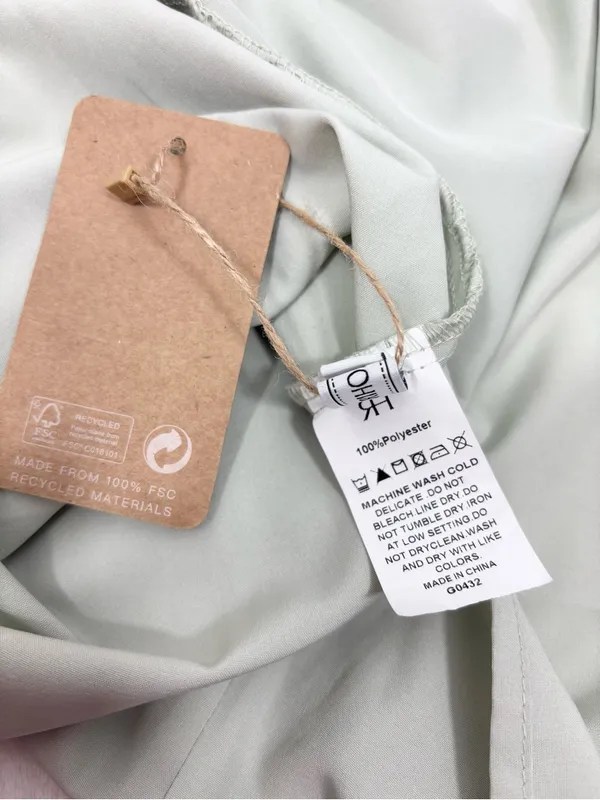RIHOAS Sage Green Square Neck Pocket Slip Bustier Midi Dress Size L - Image 10