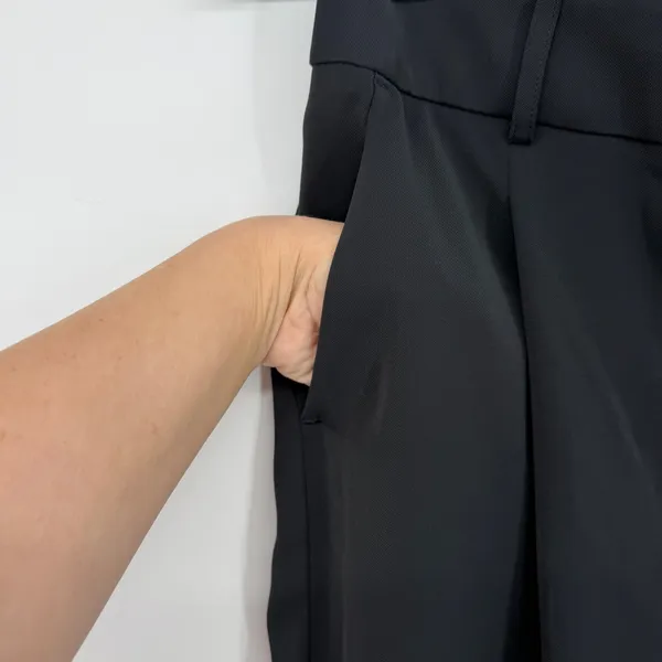 Halara Women Black High Waisted Pleated Tapered Dress Pants Size Medium Tall NWT - Image 3