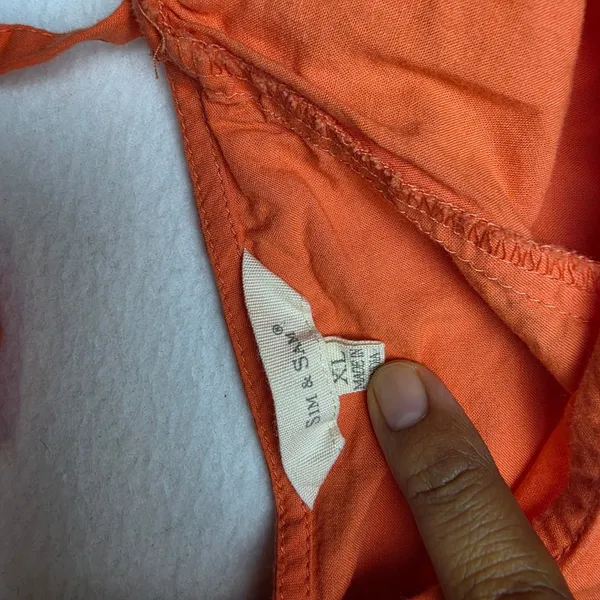 Sim & Sam Paolina Red V-Neck Ruched Peplum Top Open Back Puff Sleeve‎ Cotton XL - Image 5