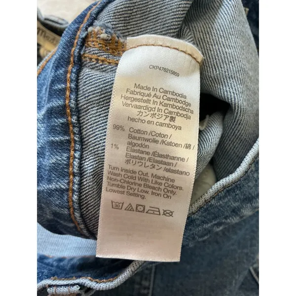 Madewell 90s Straight Cargo Jeans Womens 31 Blue Medium Wash Utility Denim Pants - Image 6